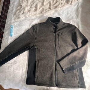 Izod sz L Men's Full-Zip Jacket Sweater in Charcoal and Black